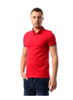 Casual Solid Mandarin Neck Short Sleeve T-Shirt Dark Red Dark Red - v1602944636/N40522998V_2