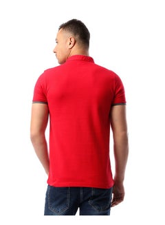 Casual Solid Mandarin Neck Short Sleeve T-Shirt Dark Red Dark Red - v1602944637/N40522998V_3