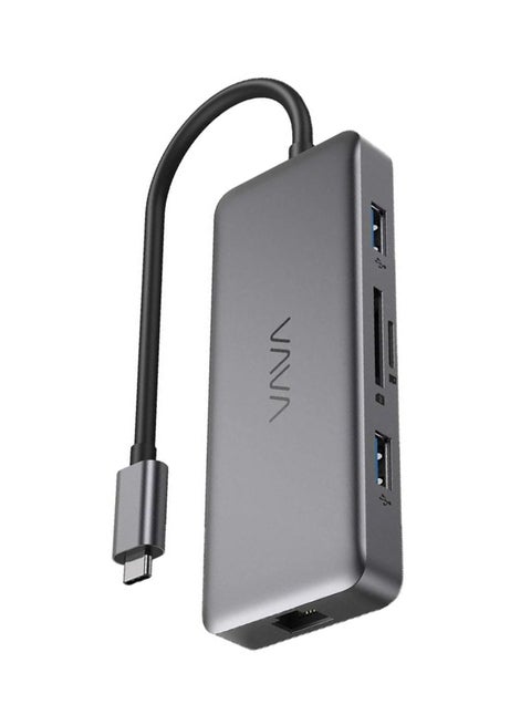 USB C Hub [8 in 1] Adapter 4K UHD HDMI,1Gbps RJ45 Ethernet Port,USB 3.0,SD/TF Card Reader,100W PD Charging Port Silver