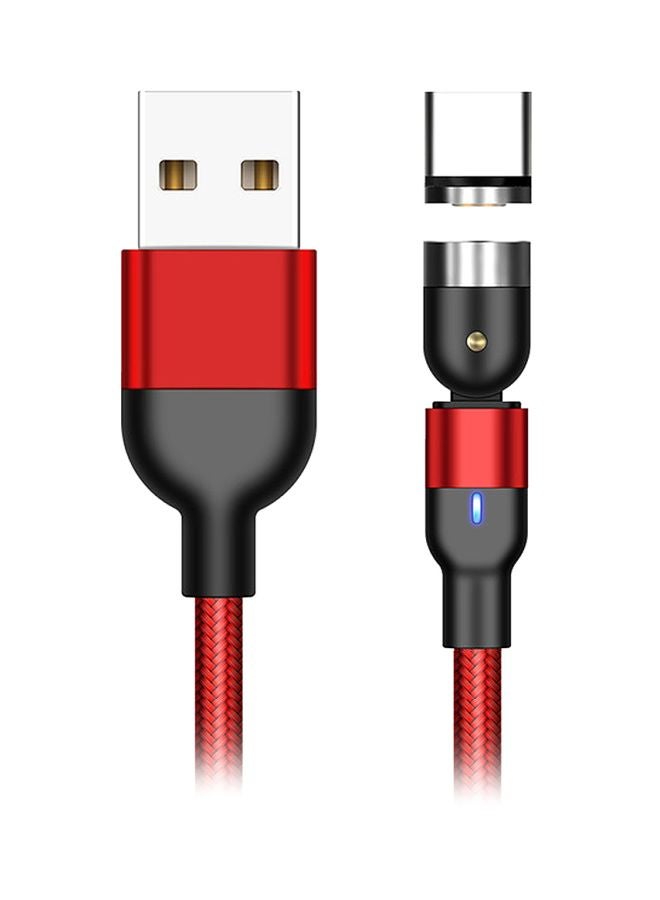 Magnetic Suction Type-C Data Cable Red/Black - Image 1