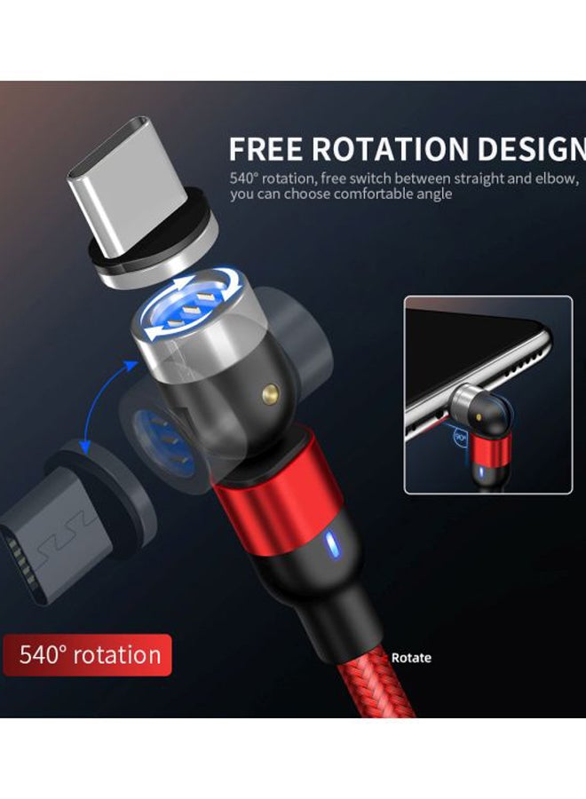 Magnetic Suction Type-C Data Cable Red/Black - Image 2