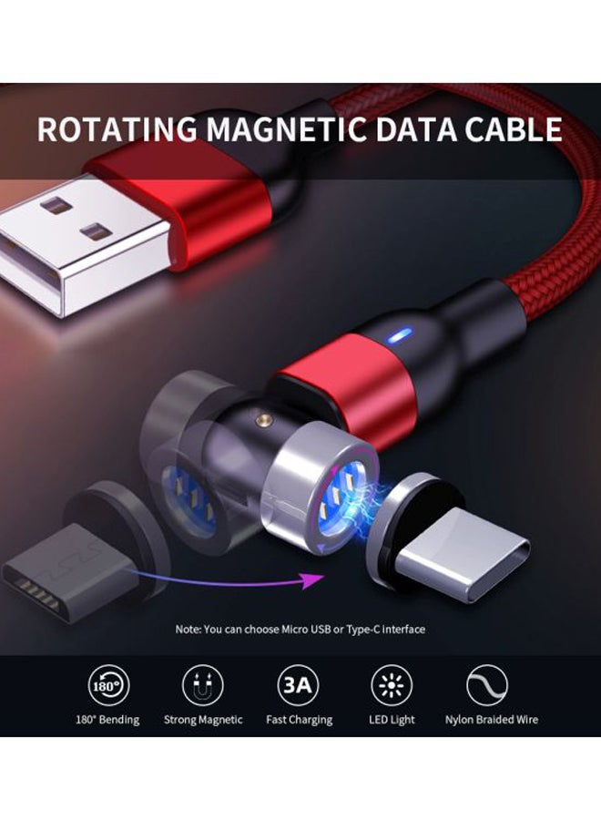 Magnetic Suction Type-C Data Cable Red/Black - Image 4
