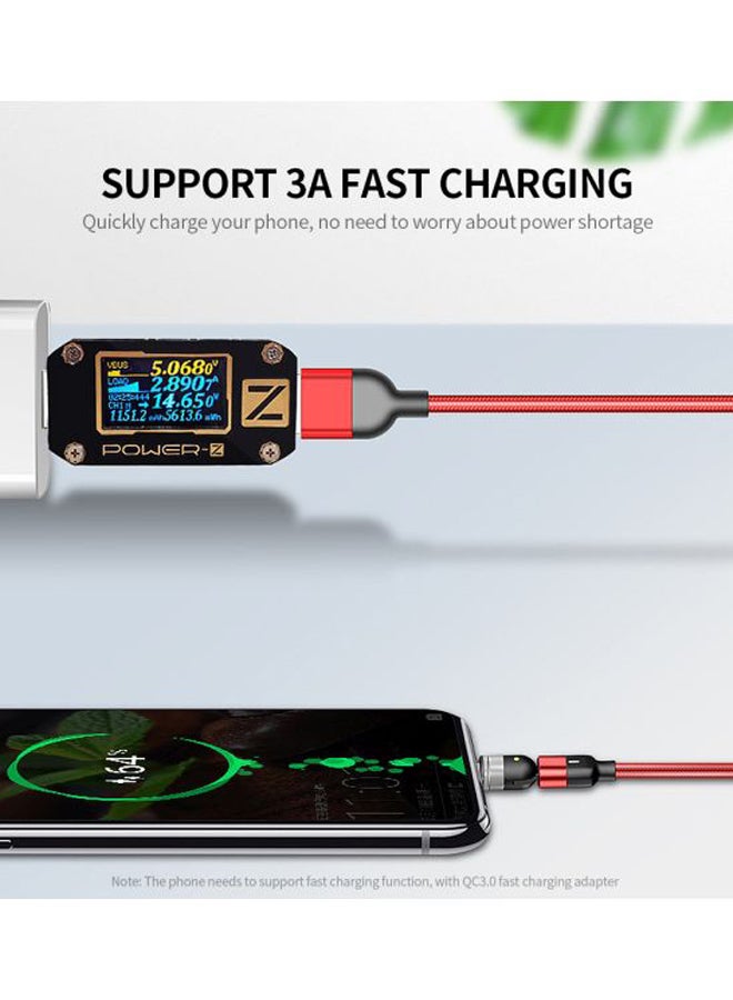 Magnetic Suction Type-C Data Cable Red/Black - Image 5