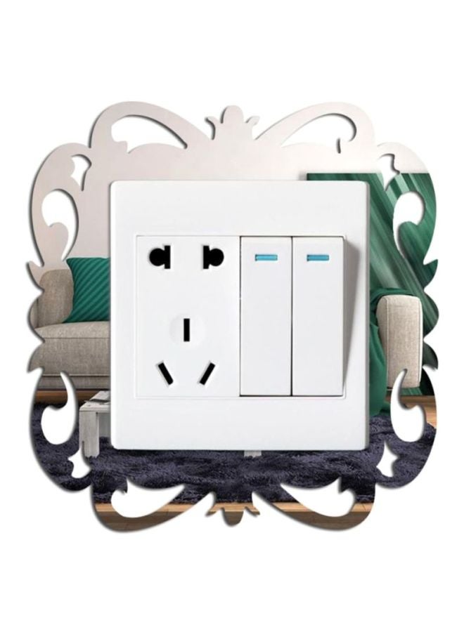 شاربدو ملصق مفتاح جداري مزخرف فضي 20 x 20سم - Image 2