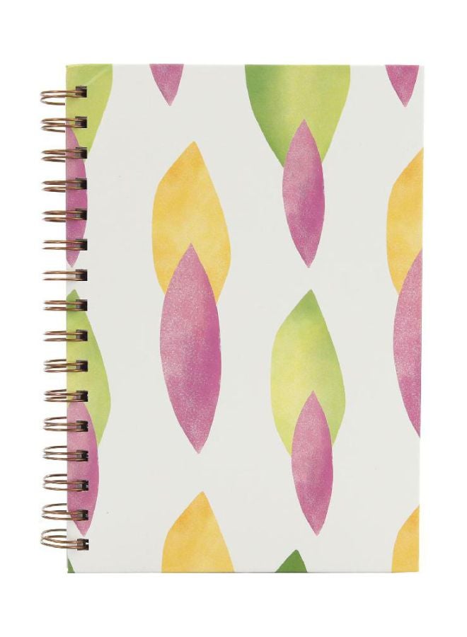 ROCO Feathers Printed A5 100-Sheet Lined Notebook White/Purple/Yellow - Image 1