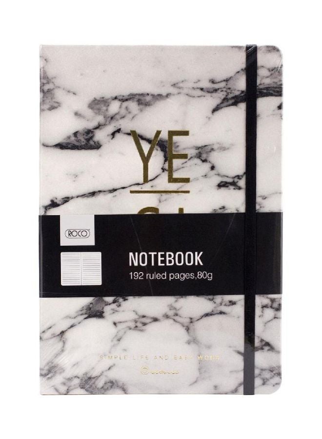 ROCO Marble Printed A5 96-Sheet Lined Notebook White/Grey/Black