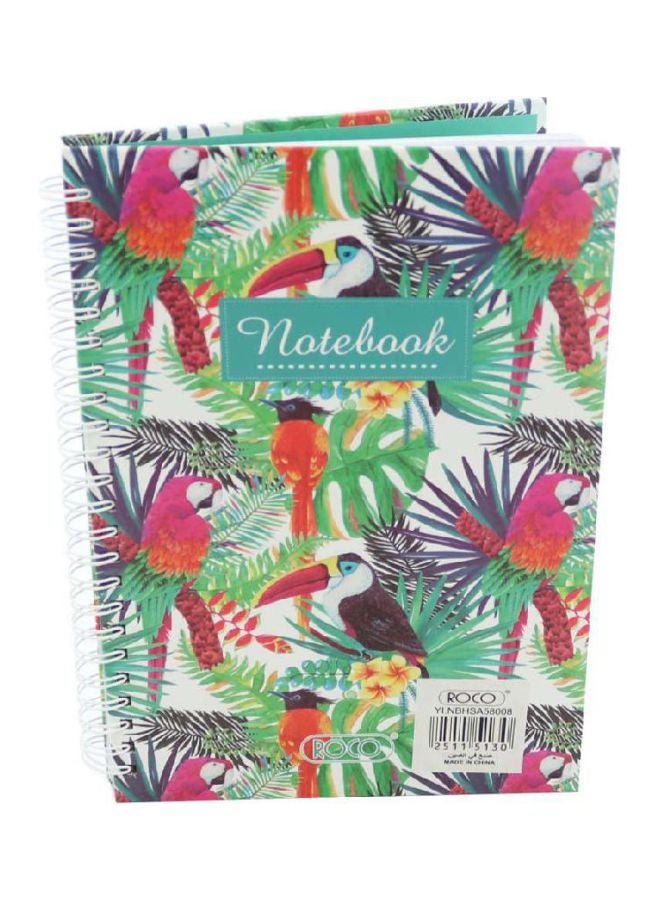 ROCO A5 Parrot Print Notebook White/Green/Red - Image 1