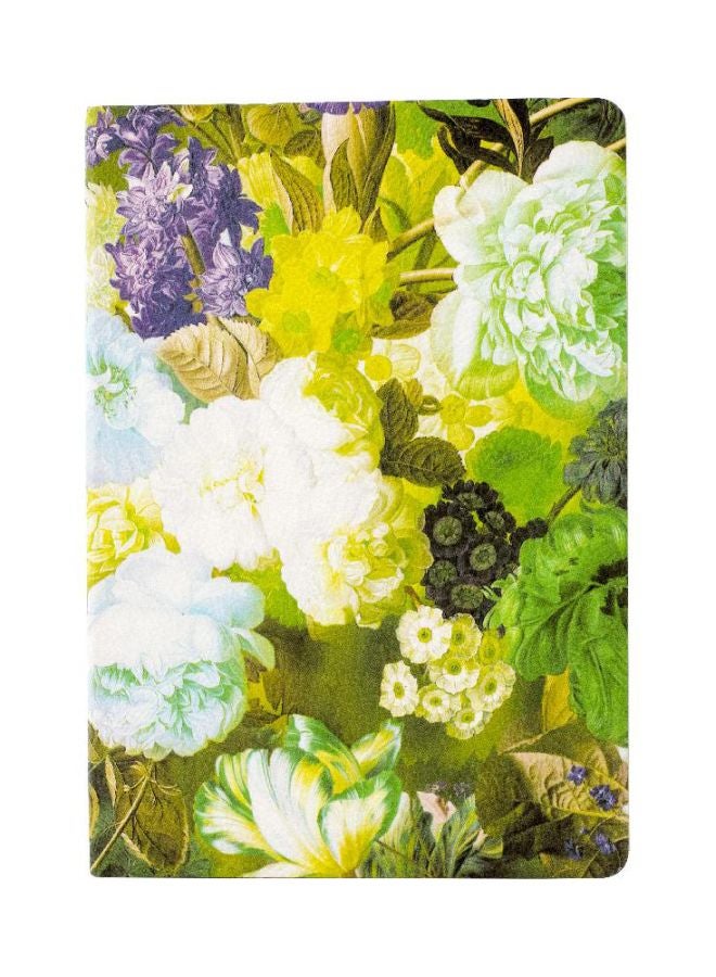 Generic Tote Floral Printed 96-Sheet Lined Notebook Yellow/Green/Purple