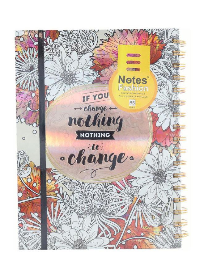 روكو دفتر بطبعة زهور من 96 صفحة متعدد الألوان