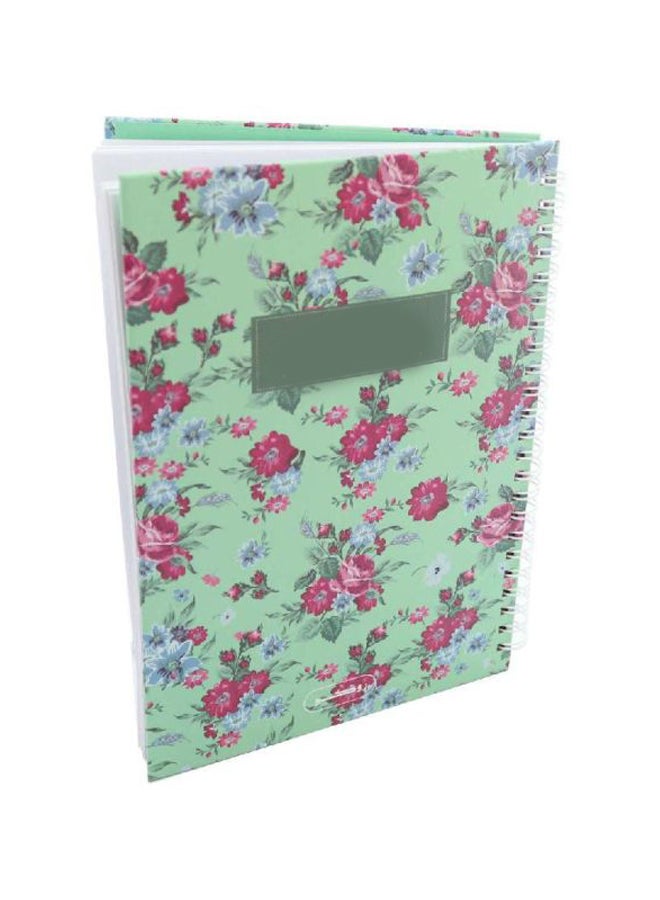 روكو دفتر ملاحظات بطبعة زهور مكون من 100 ورقة أخضر/وردي/أزرق - Image 2
