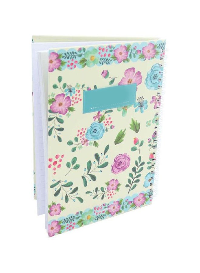 روكو دفتر ملاحظات بطبعة زهور مكون من 100 ورقة أوف وايت/ وردي/ أزرق - Image 2