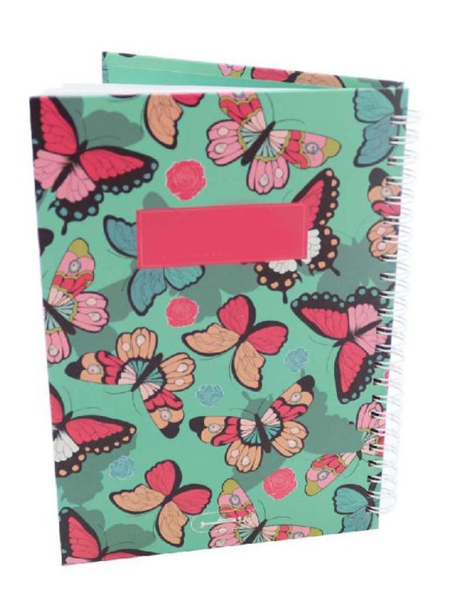 روكو دفتر ملاحظات بطبعة فراشات من 100 ورقة أخضر/ وردي/ بيج - Image 2