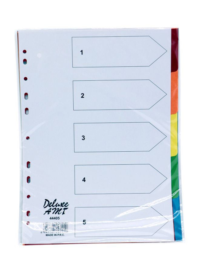 Deluxe 10-Piece A4 Paper Divider Multicolour 