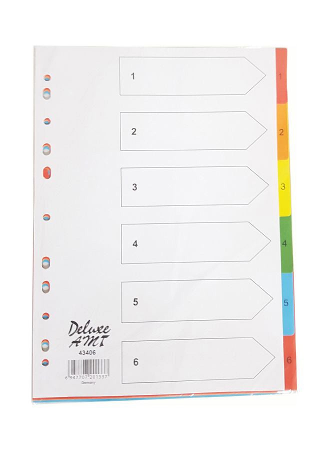 ديلوكس فاصل أوراق مقاس A4 من 10 قطع متعدد الألوان