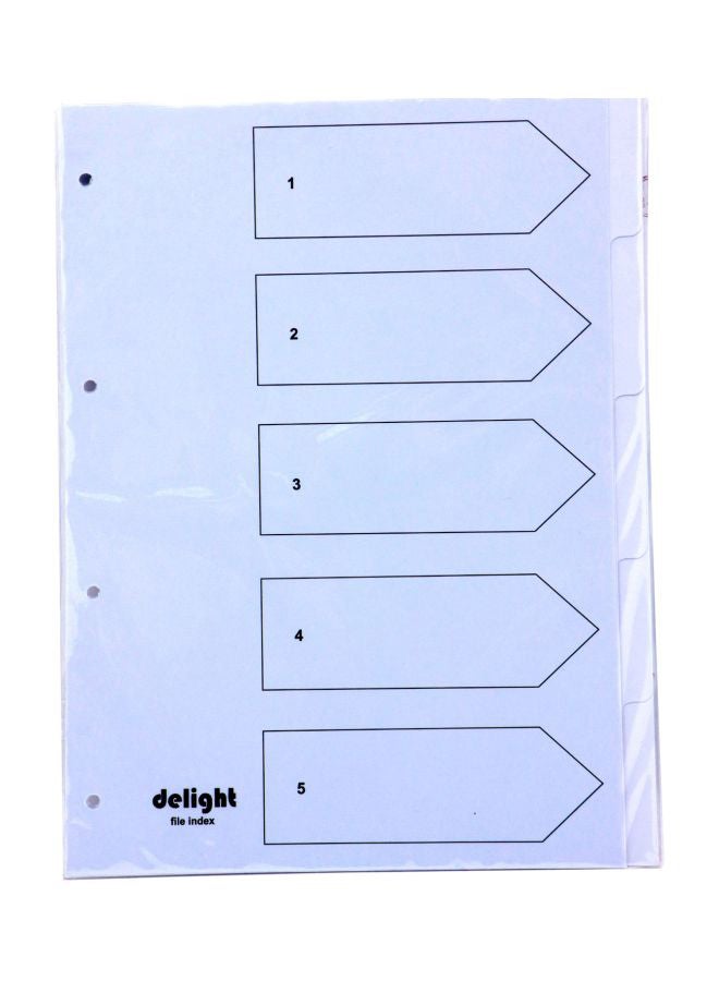 Delight 10-Piece A4 Paper Divider White 