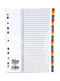 Deluxe 10-Piece A4 Paper Divider Multicolour 
