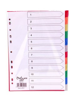 Deluxe 10-Piece A4 Paper Divider Multicolour 