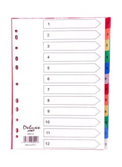 Deluxe 10-Piece A4 Paper Divider Multicolour 