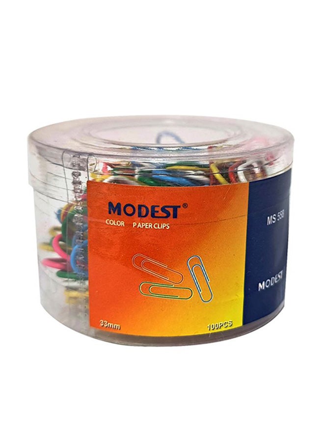 موديست مشابك ورق من 100 قطعة متعدد الألوان - Image 1