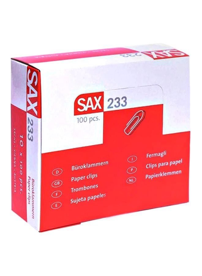 Sax 100-Piece Paper Clips Silver - Image 1
