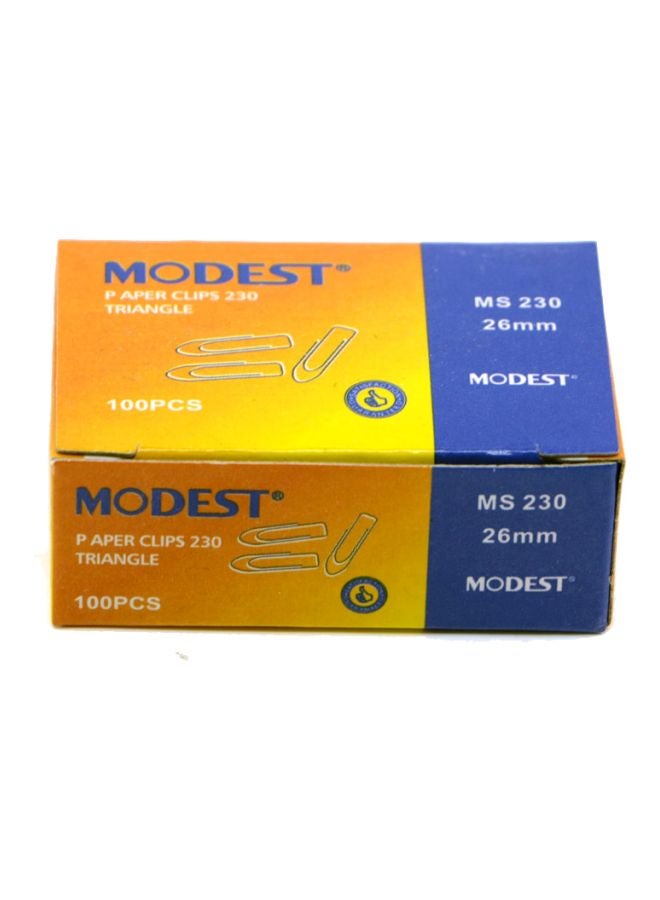 موديست مشابك ورق من 100 قطعة فضي - Image 2