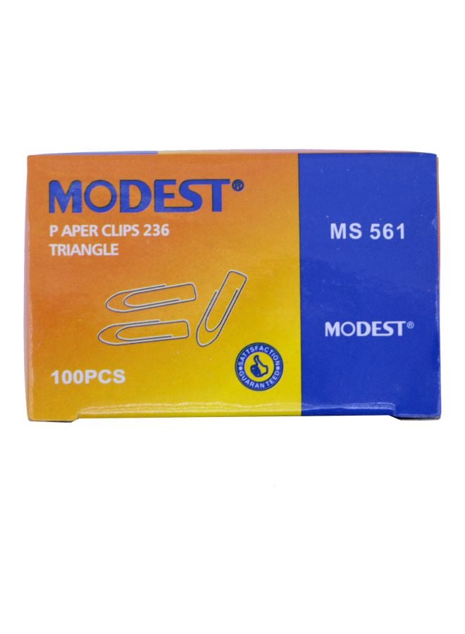 موديست مشابك ورق من 100 قطعة فضي - Image 1