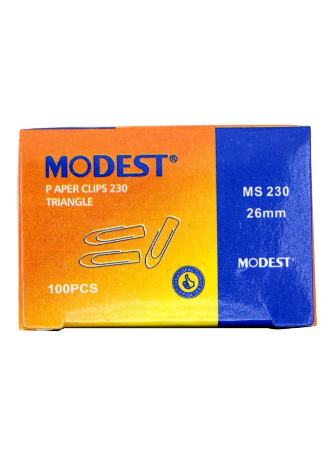 موديست مشابك ورق من 100 قطعة فضي - Image 1