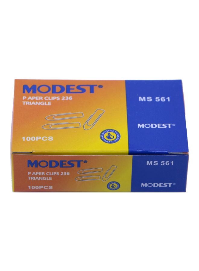 موديست مشابك ورق من 100 قطعة فضي - Image 2