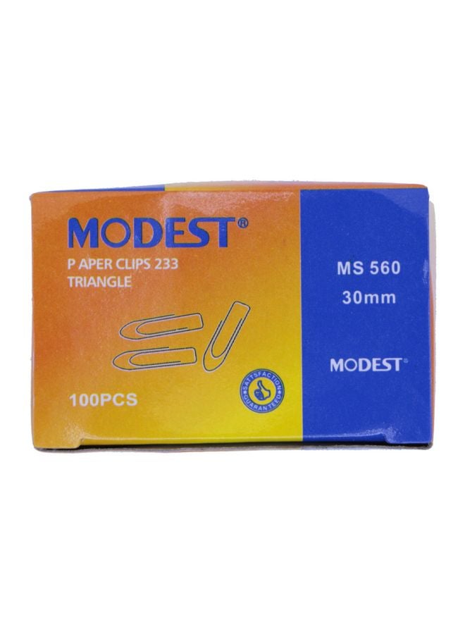 موديست مشابك ورق من 100 قطعة فضي - Image 2