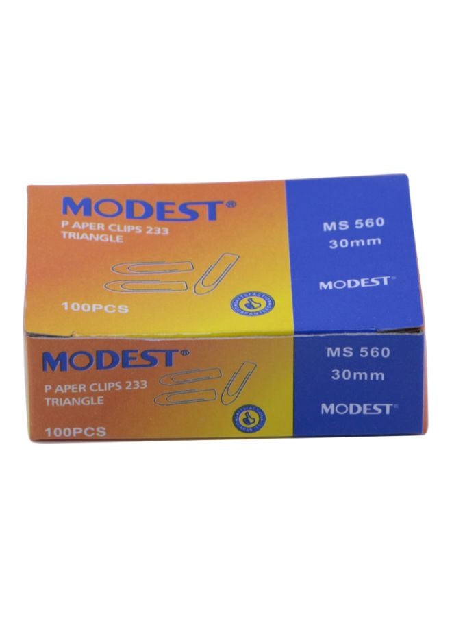 موديست مشابك ورق من 100 قطعة فضي - Image 1