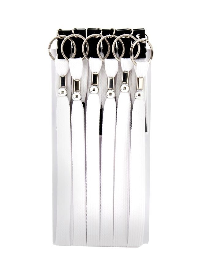 6-Piece Lanyard ID Holder With Clip White