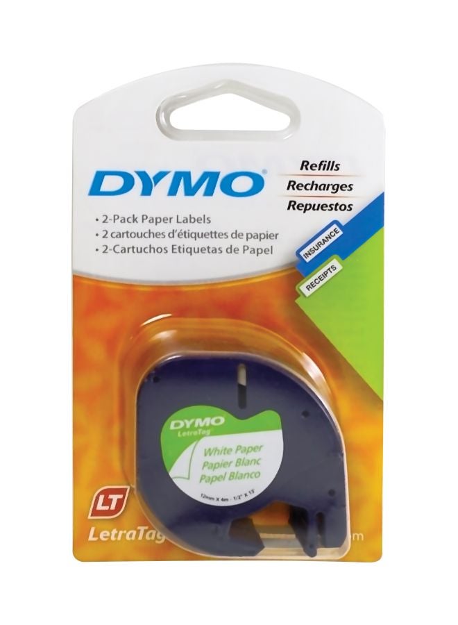 Dymo Paper Label Tape White