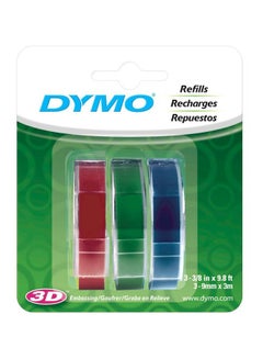 3-Piece Embossing Tape Red/Blue/Green