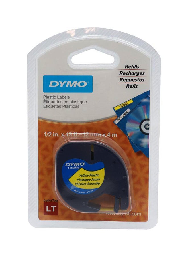 Dymo Letratag Plastic Label Tape Yellow