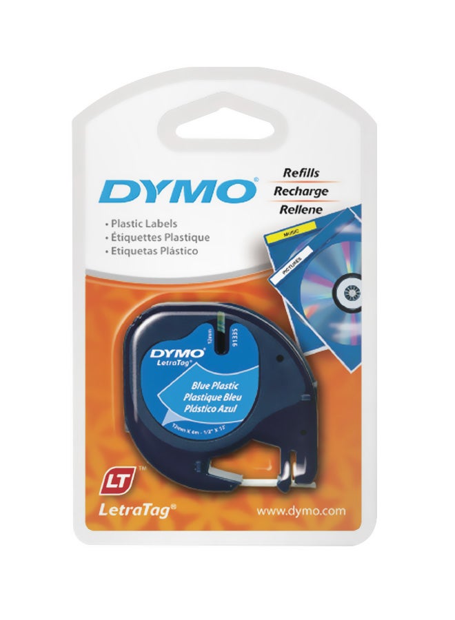 Dymo Letratag Plastic Label Tape Blue