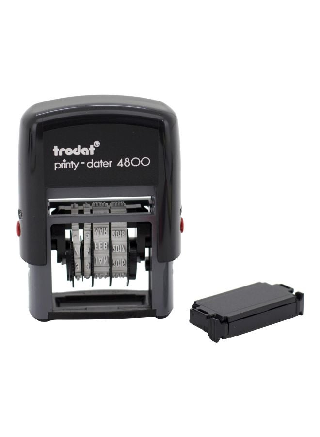 ترودات ختم ذاتي التحبير بعبارة "Gregorian Printy-Dater 4800" لون أسود