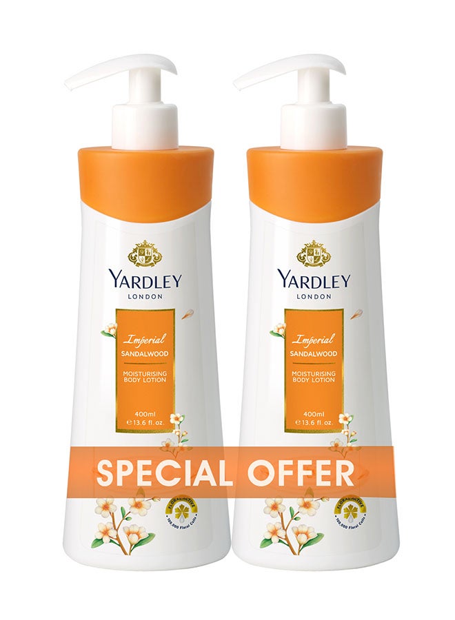 ياردلي لوشن جسم إمبريال بخشب الصندل من عبوتين 800ملليلتر