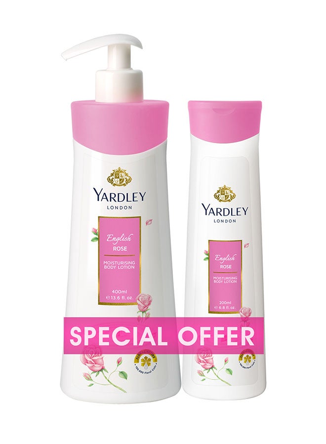 ياردلي مجموعة لوشن الجسم بالورد الإنجليزي مكونة من قطعتين 600ملليلتر