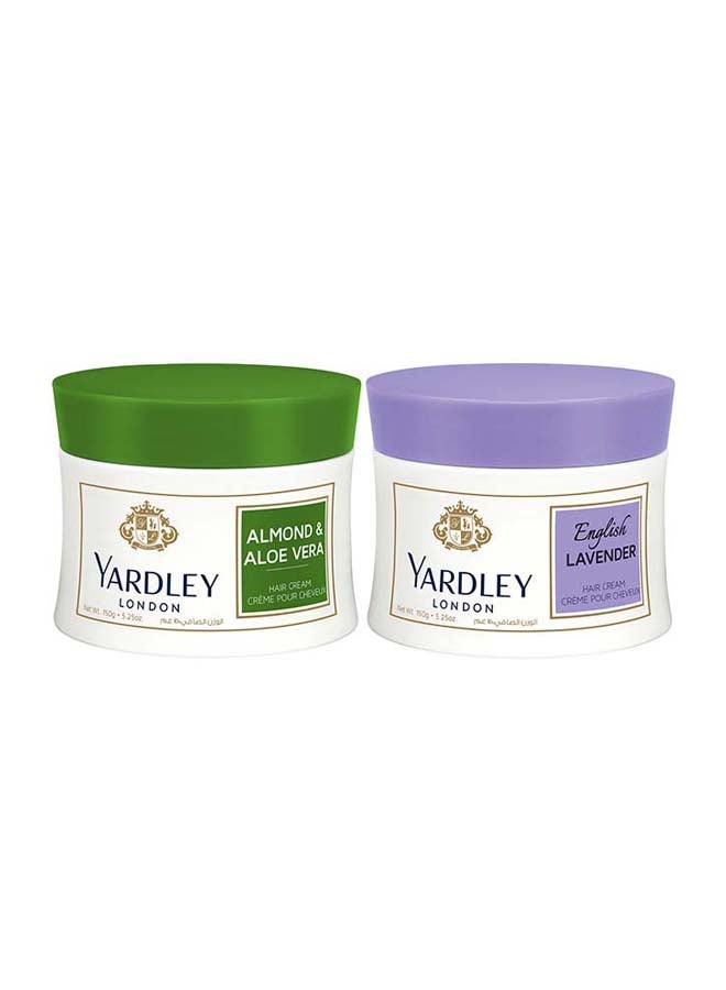 Yardley Hair Cream Almond And Aloe Vera With English Lavender, Pack Of 2 150grams