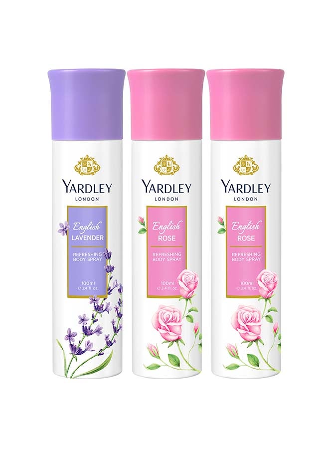 Yardley English Rose  Gift Set (2 x English Rose 100ml, English Lavender 100ml) 