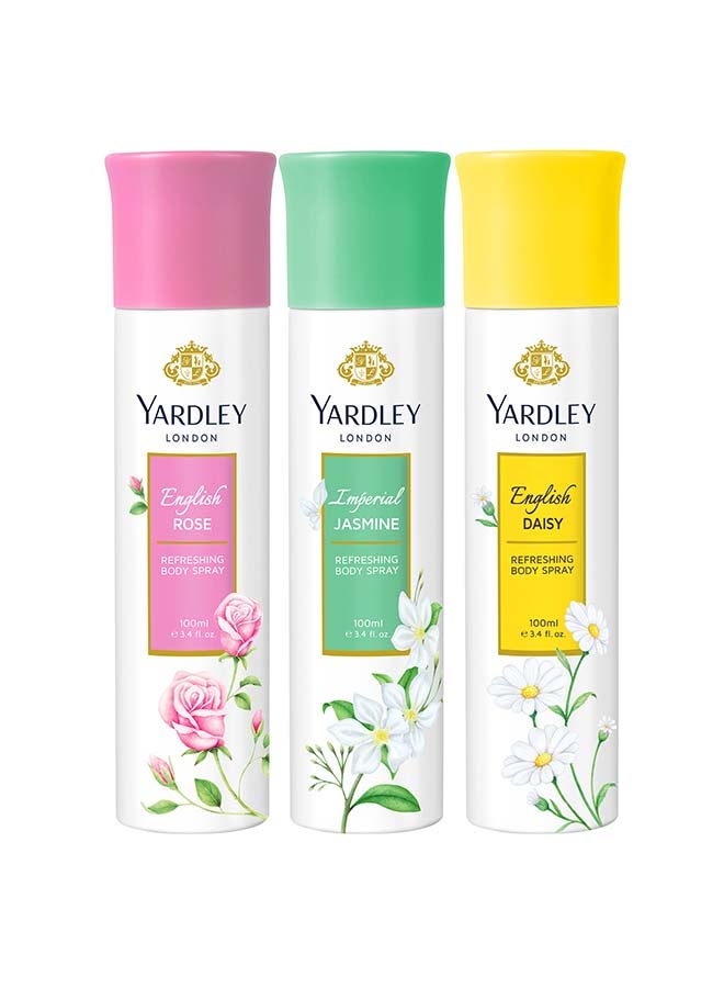 Yardley English Rose  Gift Set (English Rose 100ml, Imperial Jasmine 100ml & Daisy 100ml) 