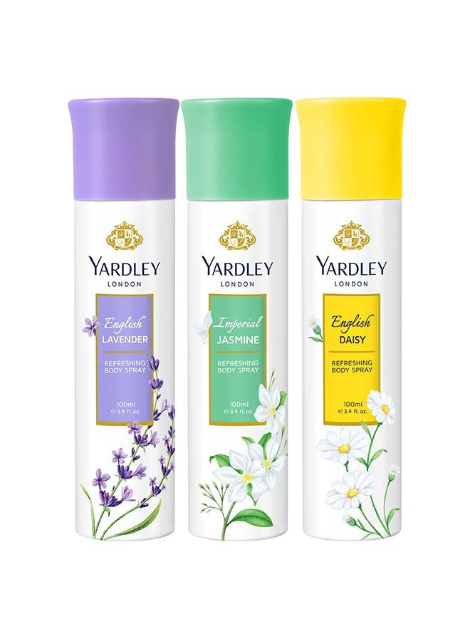 Yardley English Lavender Gift Set (English Lavender 100ml, Imperial Jasmine 100ml & Daisy 100ml) 