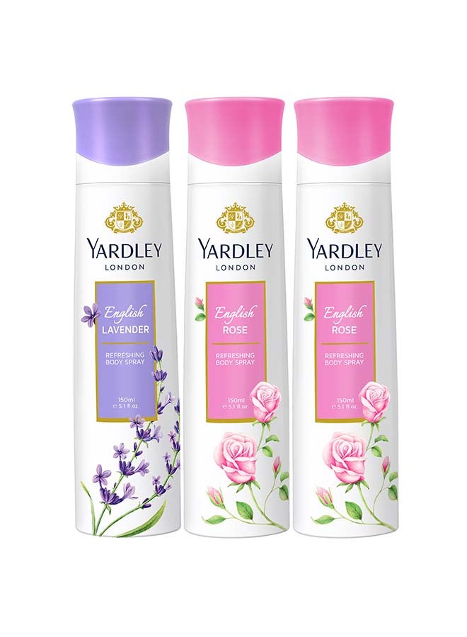 Yardley English Rose  Gift Set (2 x English Rose 150ml, English  Lavender 150ml) 