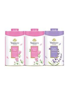Yardley English Lavender Twin Body Powder Gift Set (2 x English Rose 125gm, English Lavender 125gm) 