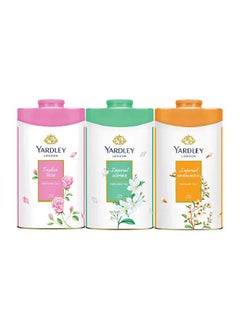 Yardley London Perfumed Talc Gift Set (English Rose 125gm, Imperial Jasmine 125gm & Imperial Sandalwood 125gm) 