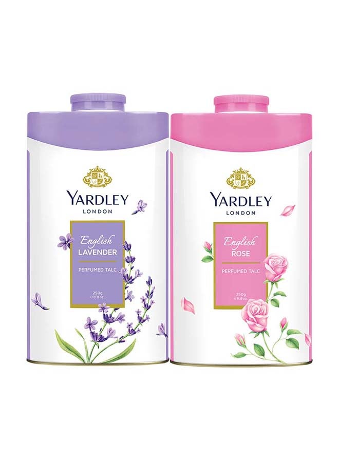 Yardley English Lavender Twin Body Spray Gift Set (English Lavender 250gm, English Rose 250gm)