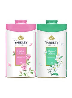 Yardley English Rose With Imperial Jasmine Perfumed Body Talc 250g Pack of 2 