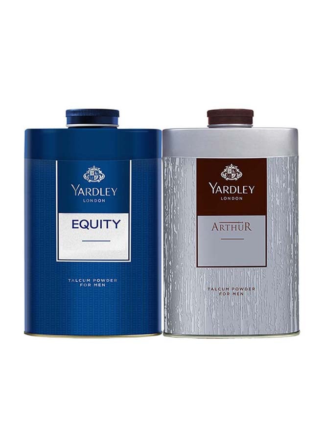 Yardley Equity And Arthur Perfumed Talcum Powder For Men 250g Pack of 2 