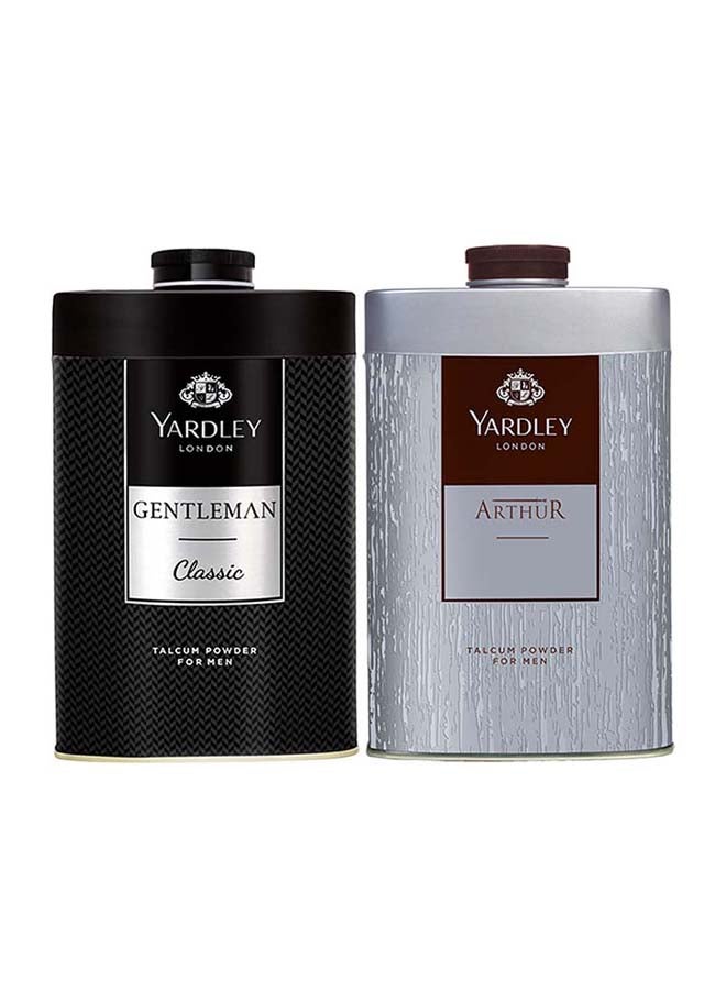 ياردلي طقم هدية بودرة مزدوجة للجسم (Gentlemen Classic 250gm, Arthur 250gm)