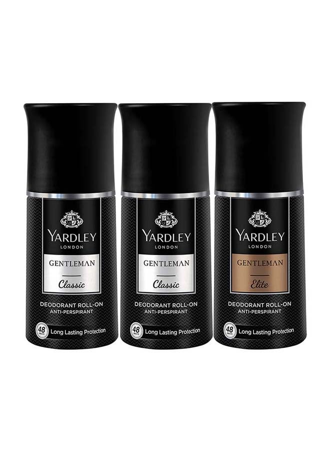 Yardley Gentlemen Classic Twin Body Spray  Gift Set (2 x Gentlemen Classic 150ml, Gentlemen Elite 150ml)